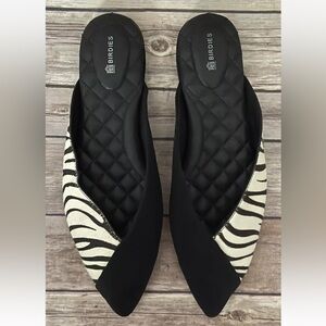 Birdies The Swan Sz 9.5 Zebra Calf Hair Suede Slip On Flats